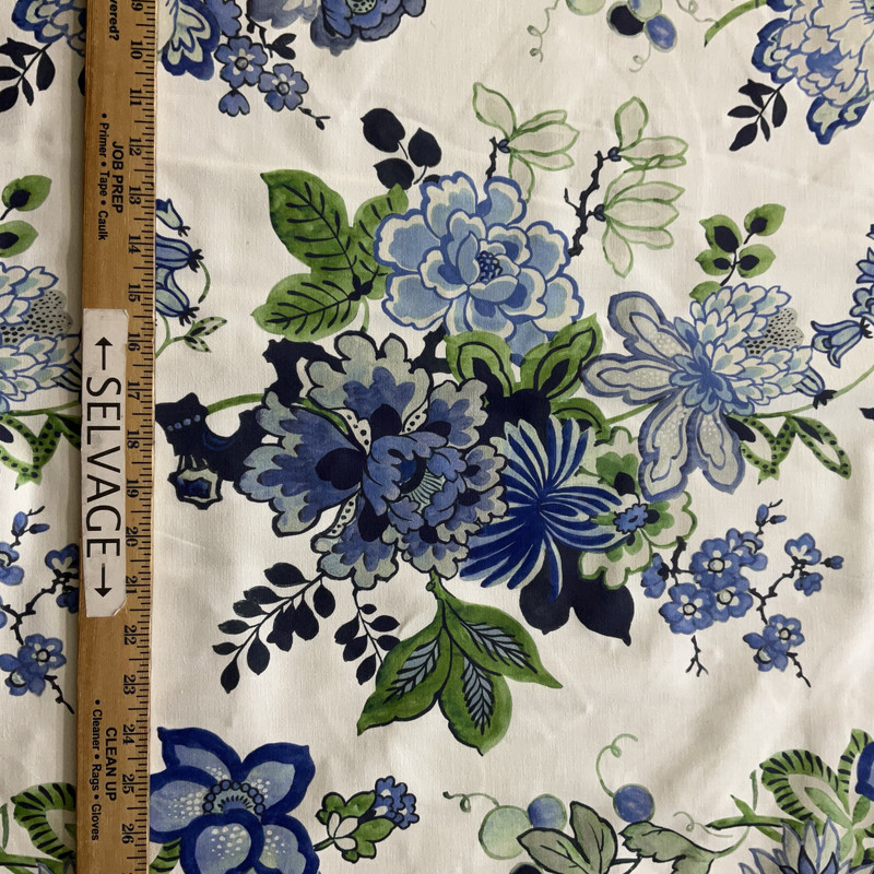 Ocean Blue Modern Coastal Josie Warp Sateen Ocean Blue | Lightweight Sateen Fabric | Home Decor Fabric | 54" Wide