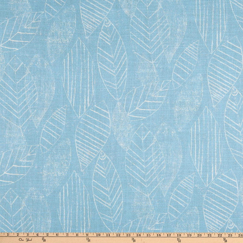 Trace Leaf Outline Basketweave Niagara | Medium/Heavyweight Basketweave Fabric | Home Decor Fabric | 54" Wide