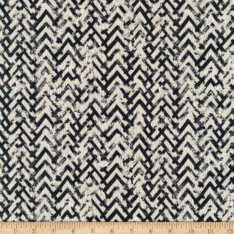 Range Broken Chevron Mudcloth Jacquard Black | Medium/Heavyweight Jacquard Fabric | Home Decor Fabric | 54" Wide