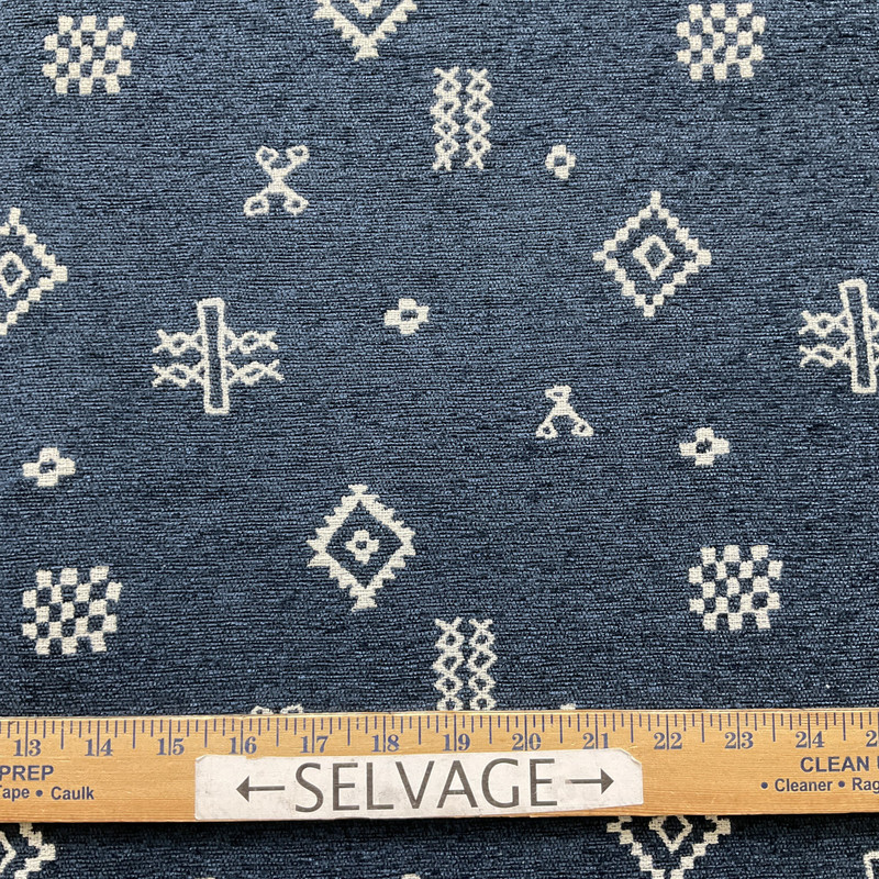 Covington Divya Abstract Jacquard Navy | Heavyweight Jacquard Fabric | Home Decor Fabric | 57" Wide