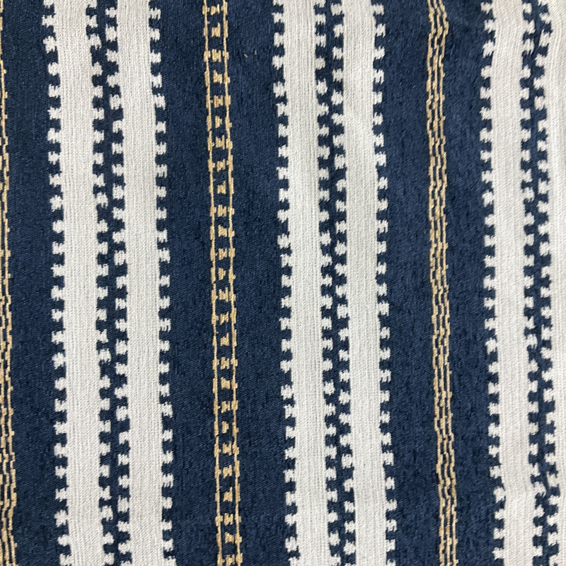Covington Dodger Stripe Jacquard Navy | Heavyweight Jacquard Fabric | Home Decor Fabric | 57" Wide