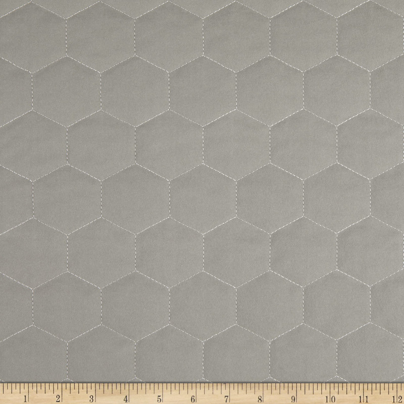 Performatex Quilted Ultra Hex Plush Outdoor Light Grey | Medium Weight Outdoor, Woven Fabric | Home Decor Fabric | 54" Wide