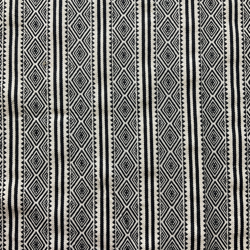 Laura & Kiran Bedouin Stripe Woven Black | Medium/Heavyweight Woven Fabric | Home Decor Fabric | 56" Wide