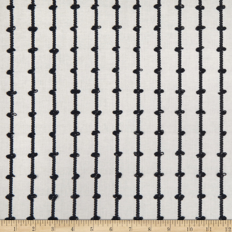 PKL Studio Woven Loops Embroidered Duck Domino | Heavyweight Duck Fabric | Home Decor Fabric | 54" Wide