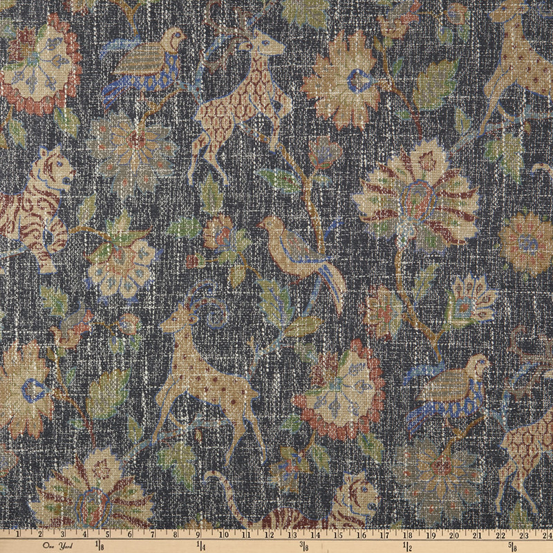 PKL Studio On Safari Chenille Onyx | Very Heavyweight Chenille Fabric | Home Decor Fabric | 55" Wide