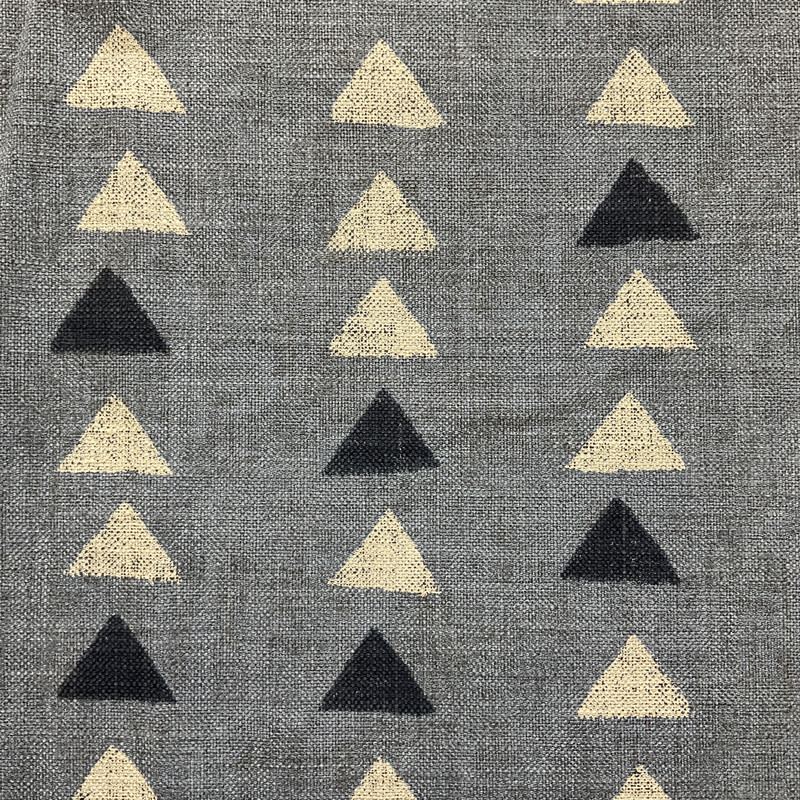 PKL Studio Nomadic Triangle Basketweave Blue Smoke | Medium/Heavyweight Basketweave Fabric | Home Decor Fabric | 54" Wide