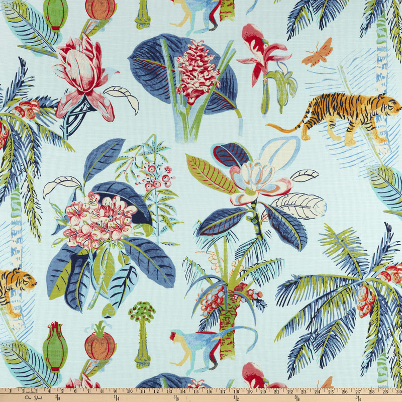 Tommy Bahama Heavenly Kingdom Slub Duck Aegean | Medium Weight Duck Fabric | Home Decor Fabric | 54" Wide