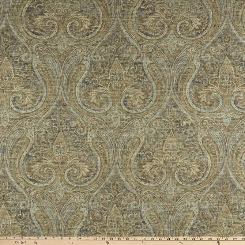 Waverly Quiet Place Paisley Basketweave Truffle | Medium/Heavyweight Basketweave Fabric | Home Decor Fabric | 54" Wide