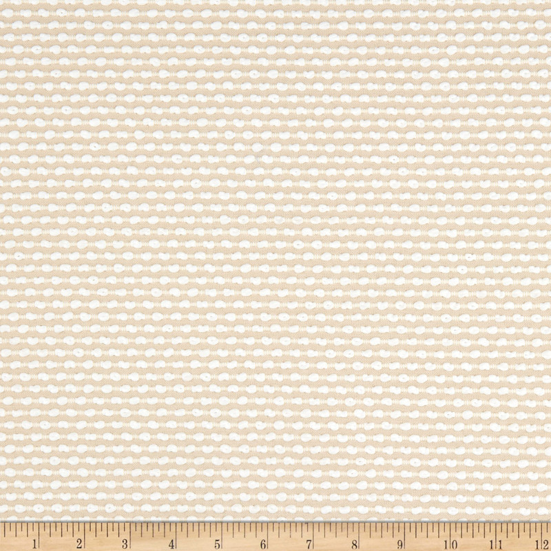 PKL Studio Embroidered Woven Breuer Parchment | Heavyweight Woven Fabric | Home Decor Fabric | 54" Wide