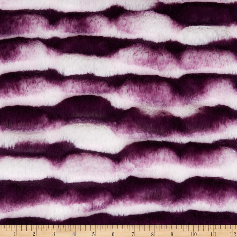 White/Red Violet EZ Fabric Stretch Faux Fur Snow Chinchilla Snuggle White/Red Violet | Very Heavyweight Faux Fur Fabric | Home Decor Fabric | 58" Wide