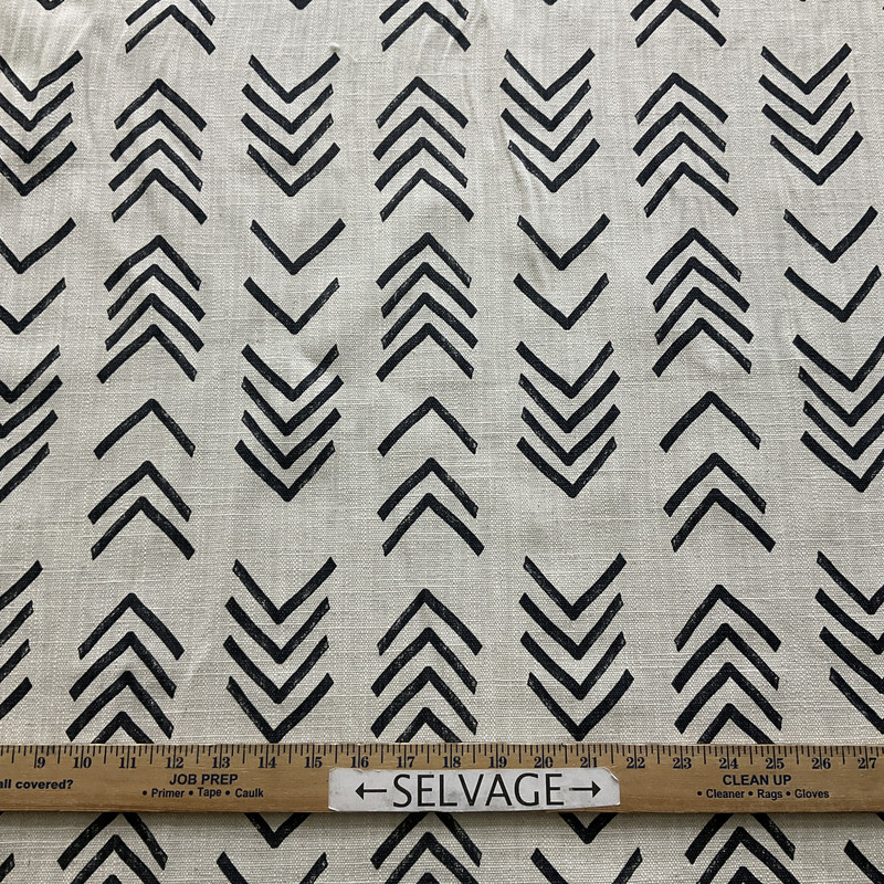 Premier Prints Mud Cloth Linen Black Flame | Home Decor Fabric | 54" Wide