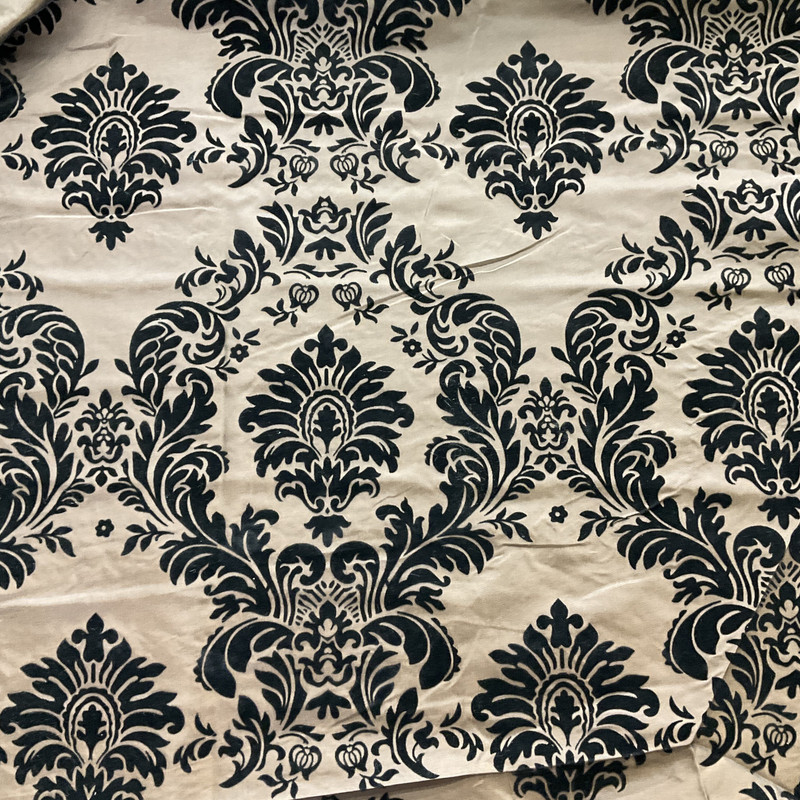 Flocked Damask Taffeta Brown | Very Lightweight Taffeta Fabric | Home Decor Fabric | 58" Wide