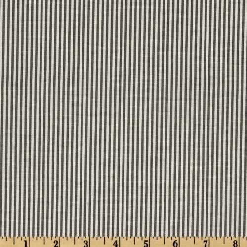 Magnolia Home Oxford Stripe Charcoal | Medium Weight Duck Fabric | Home Decor Fabric