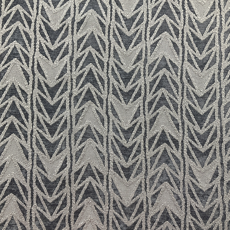 Geometric Arrowhead in Charcoal Grey / Dove Grey | Chenille Upholstery Fabric | Heavy Weight | 54" Wide | By the Yard