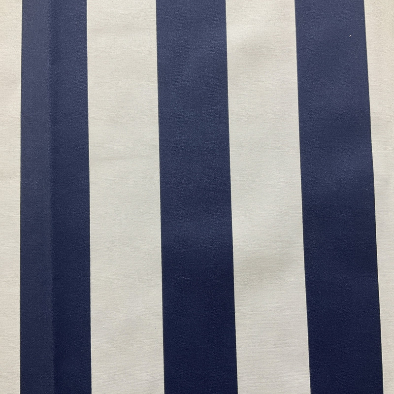 Navy Blue Off White Stripe | Outdoor Fabric | 54" Wide | By The Yard