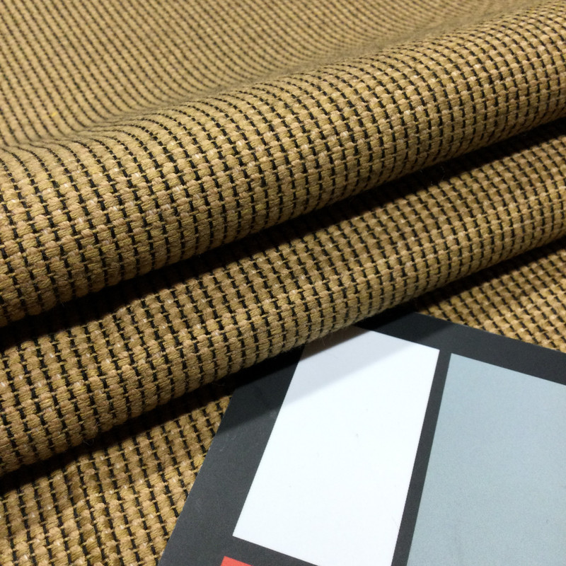 5.3 Yard Piece of Tan with Black Stitching | Upholstery / Drapery Fabric | 54" Wide | By the Yard