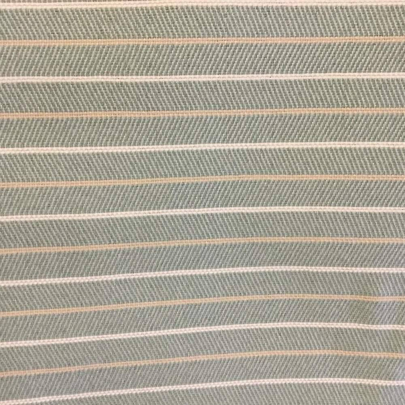 2.33 Yard Piece of Light Blue-Green Herringbone Pinstripe Upholstery Fabric | Extra Heavy Weight