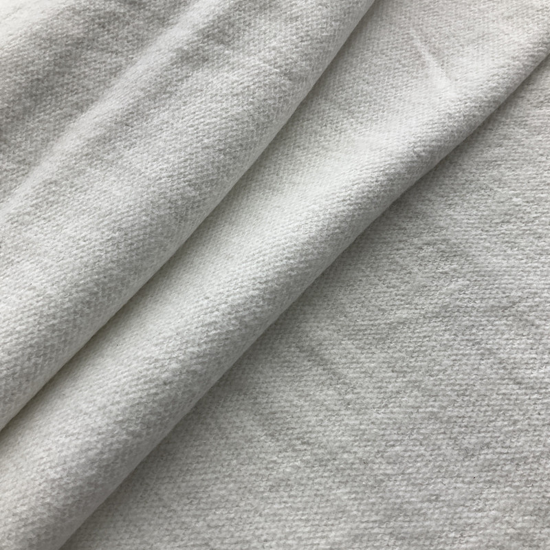 White Brushed Back Sweatshirt  Knit  Solid Tube Knit Fabric |  Circular Tube Clothing and Apparel |  Medium weight | 50" circumference | Sold by linear Yard