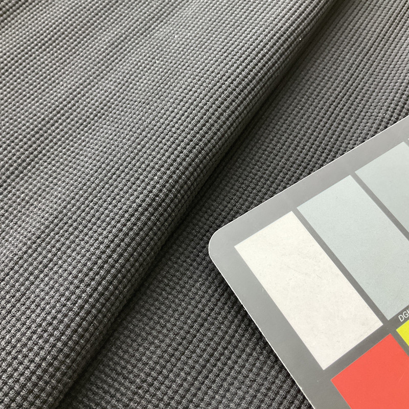 Black Solid Grid Knit  Jersey Knit Tube Fabric |  Circular | Clothing and Apparel | Medium weight | 40 " circumference | Sold by the Yard