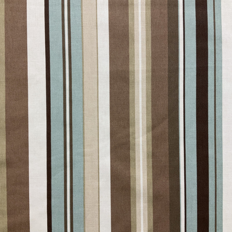 L.H. Sidewalk Stripe in Spa | Home Decor Fabric | Blue Brown Stripe | Lauren Hancock Collection for Waverly | 54" Wide | By The Yard