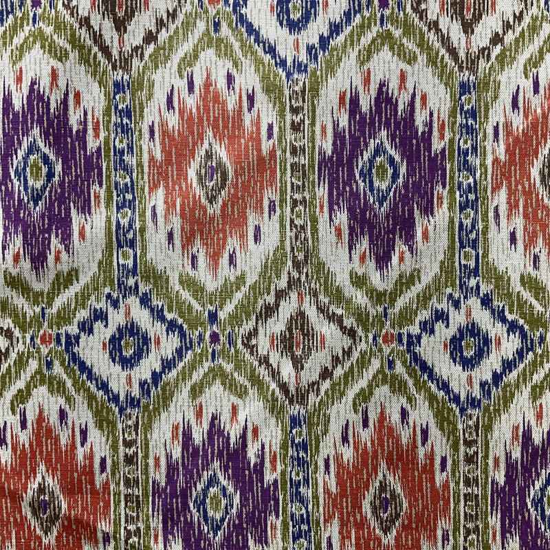Ikat in Green Orange Blue | Home Decor Fabric | P/Kaufmann | Medium Weight | 54" Wide | By The Yard