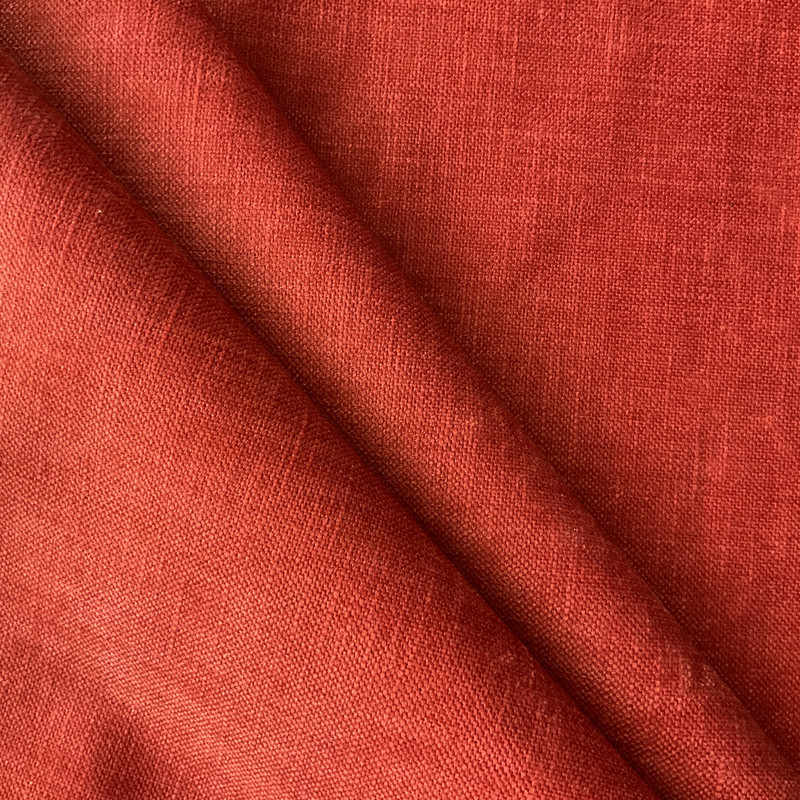 Enterprise in Paprika | Upholstery Fabric | Chenille Microfiber in Solid Orange | Heavyweight | High Performance | 54" Wide | By the Yard