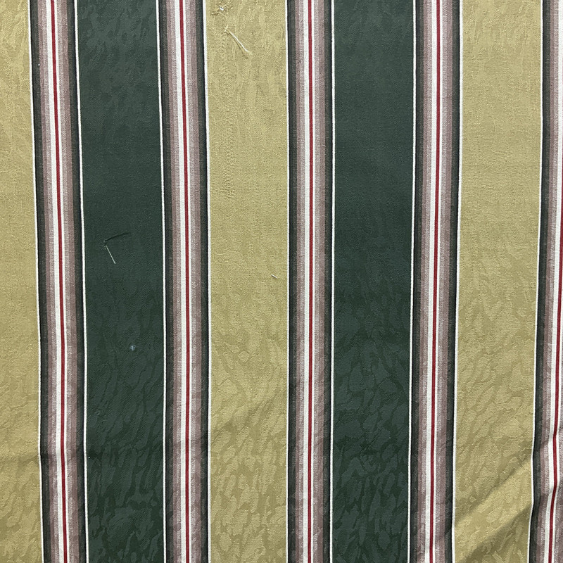 Kempton in Moss | Home Decor Fabric | Green / Gold / Red  Stripe | Drapery | P/Kaufmann | 54" Wide | By The Yard