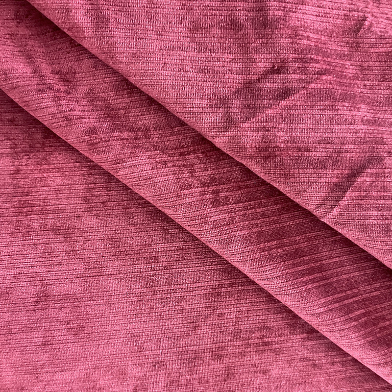 Kismet in Wine | Upholstery Fabric | Red Subtle Stripes Velvet | Medium Weight | 54" Wide | By The Yard