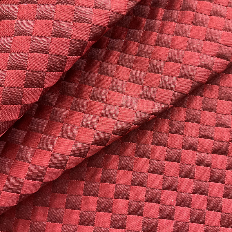 Check Pattern in Two Tone Cherry Red | Upholstery Fabric | Heavyweight | 54" Wide | By the Yard