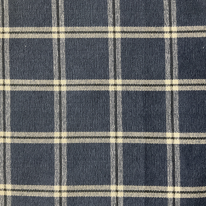 Adams in Indigo | Light Upholstery / Slipcover Fabric | Windowpane Plaid in Dark Blue / Off White | Medium Weight | 54" Wide | By the Yard