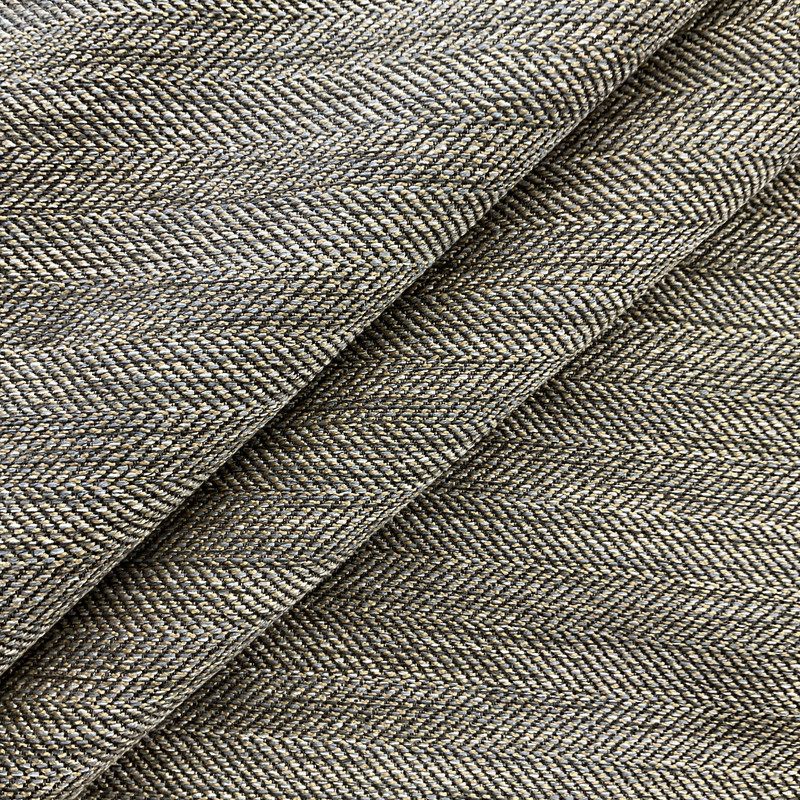 Herringbone Twill in Brown / Gold / Grey | Upholstery Fabric | Heavyweight | 54" Wide | By the Yard (Also sku skndec0324-1409)