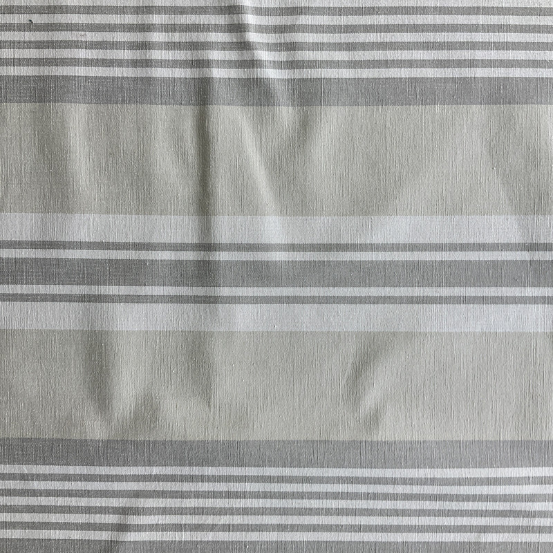 Athena in Linen | Upholstery Fabric | Grey Beige Stripes | Medium Weight | 54" Wide | By The Yard