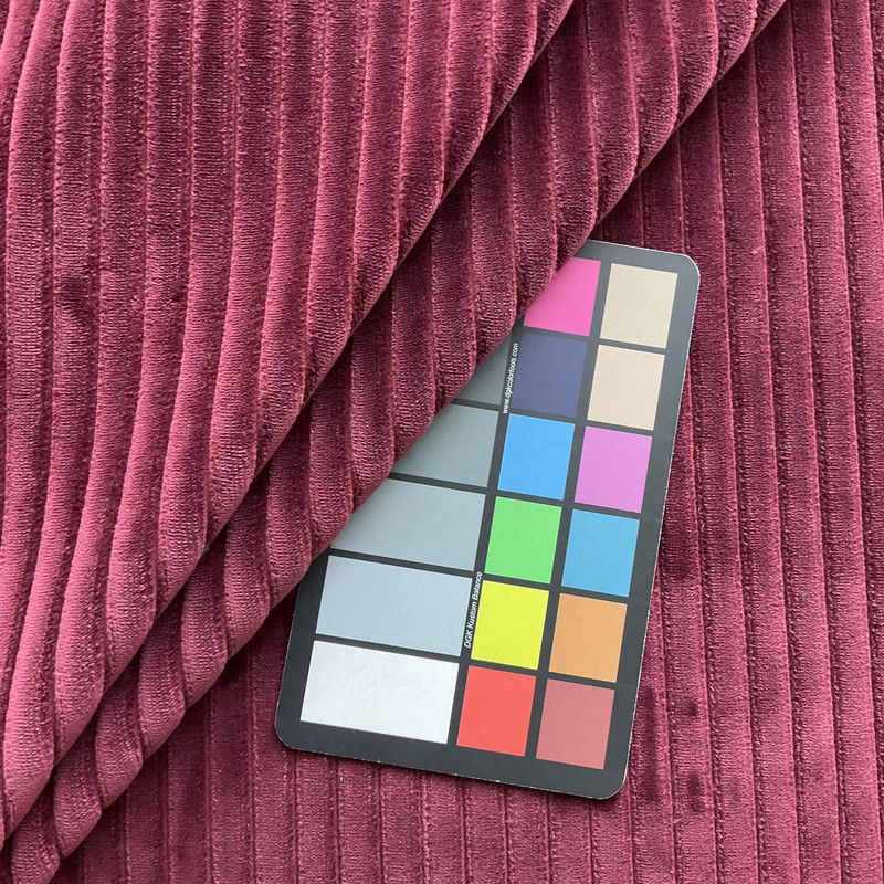 Burgundy Red Corduroy Upholstery Fabric | Wide Wale Velvet | Heavyweight | 54" Wide | By the Yard