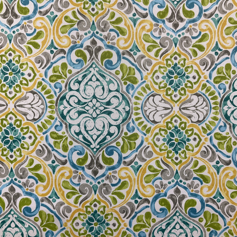 Solarium Fiorella in Sunglo | OUTDOOR Home Decor Fabric | Watercolor in Blue / Yellow / Green | Richloom | Medium Weight | 54" Wide | By the Yard