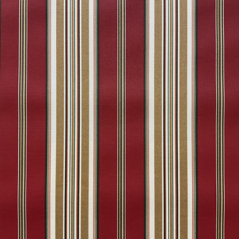 Capulet Stripe in Pompeii | OUTDOOR Home Decor Fabric | Stripes in Red / Brown / Green |  Richloom | Medium Weight | 54" Wide | By the Yard