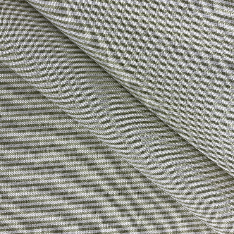 Pinafore in Willow | Upholstery Fabric | Green Off White Micro Stripe | Medium Weight | 54" Wide | By The Yard
