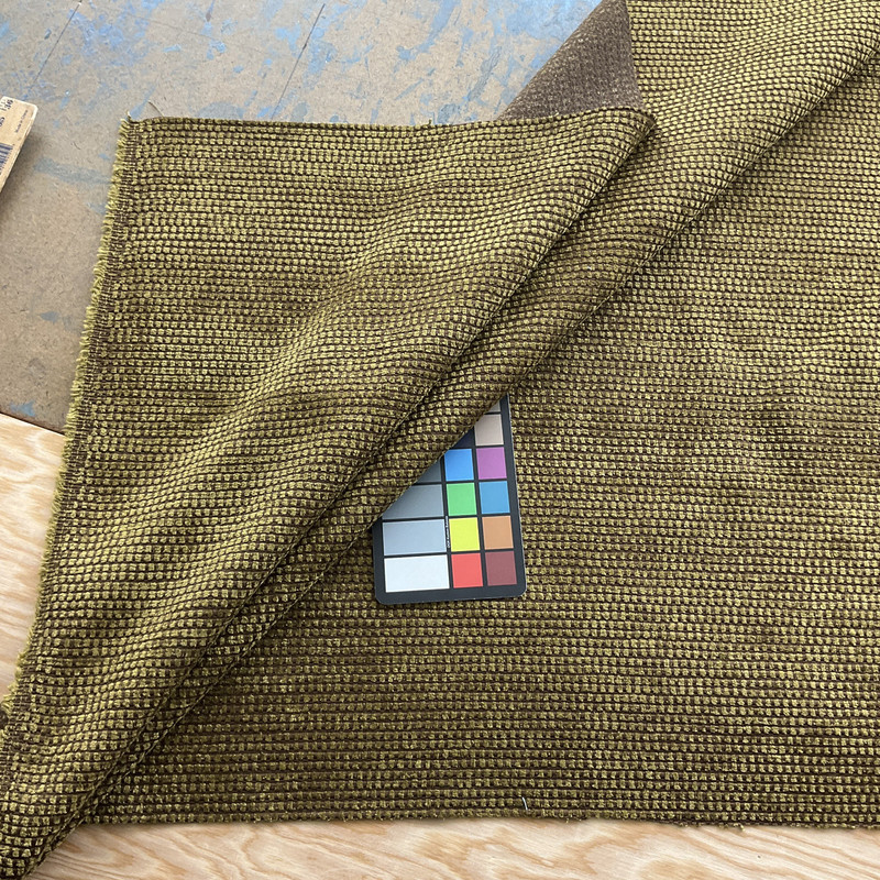 Anchorage in Olive | Upholstery Fabric | Green Brown Textured Stripe | Medium Weight | 54" Wide | By The Yard