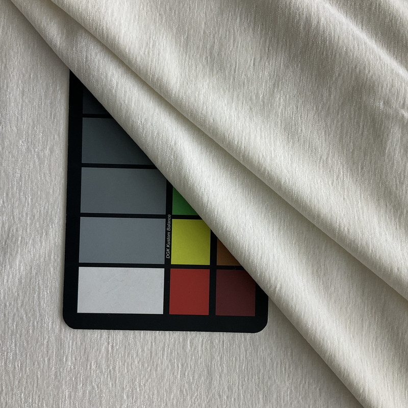 Revel in Snow Drop | Upholstery Fabric | Brushed Velvet Chenille in Off White | Medium Weight | 54" Wide | By the Yard