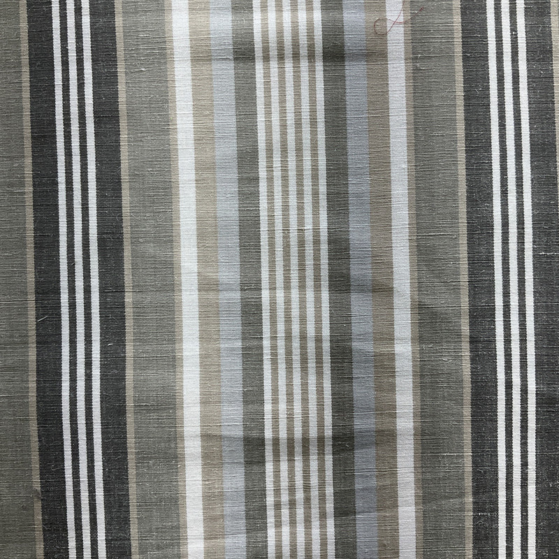 Meadow Stripe in Linen | Upholstery Fabric | Grey Beige Stripe | Medium Weight | 54" Wide | By The Yard