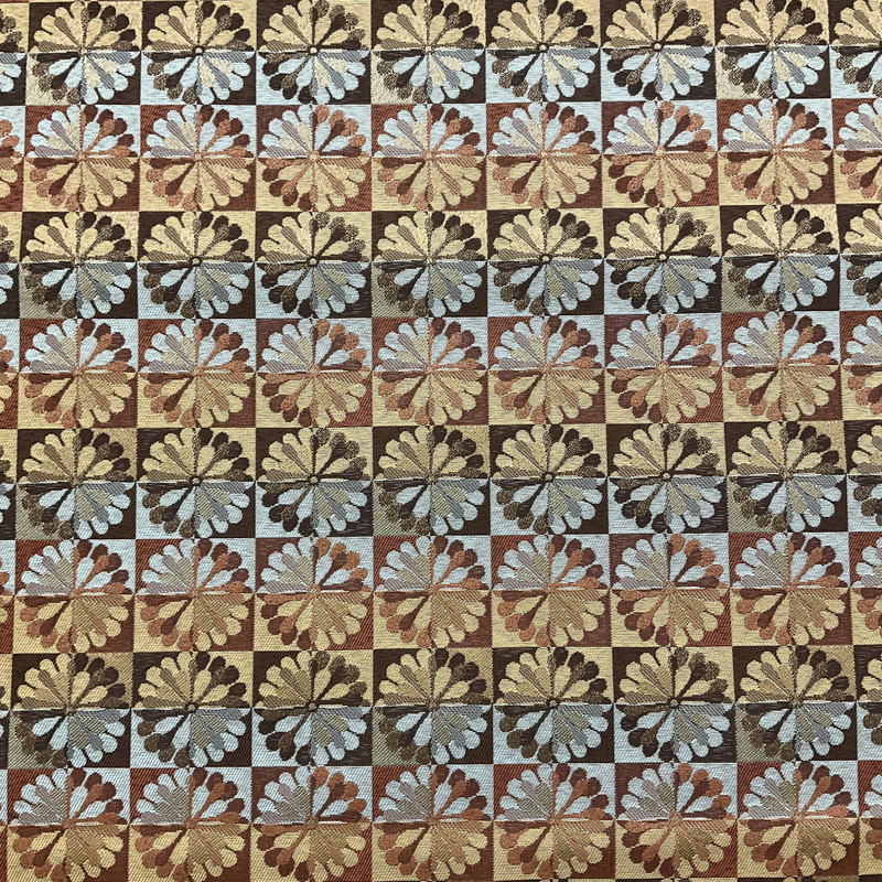 Blackford in Saddle Upholstery Fabric | Tan / Orange / Blue | Commercial Grade / High Performance | Medium Weight | 54" Wide | By the Yard