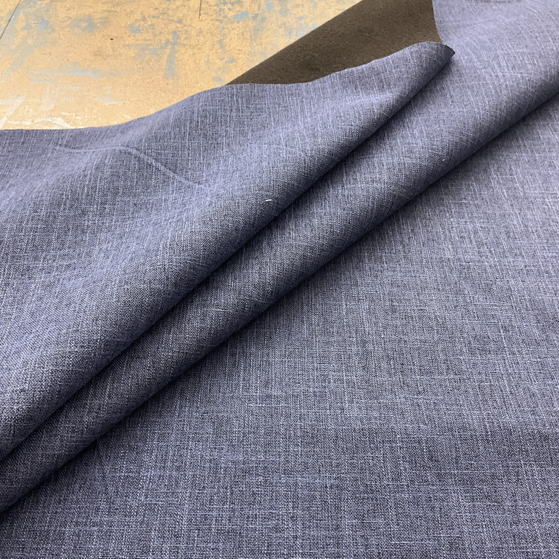 Archetype in Admiral | Linen Like Upholstery Fabric | Two Tone Dark Blue | Heavy weight | Felt-backed | 54" Wide | By the Yard