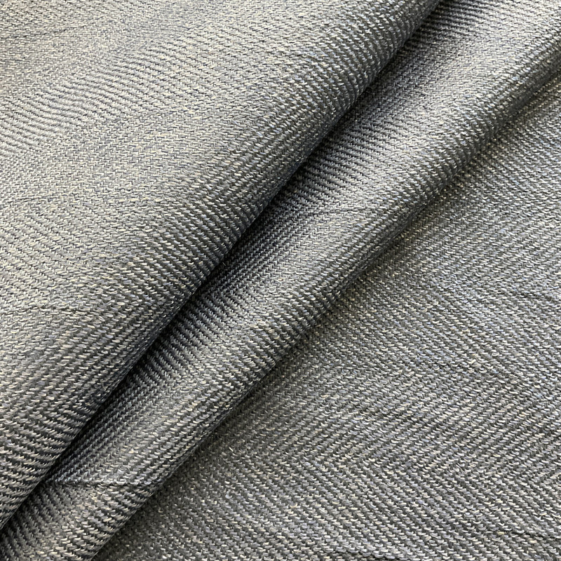 Blue and Grey Herringbone Upholstery Fabric | Medium Weight | 54" Wide | By the Yard | Durable
