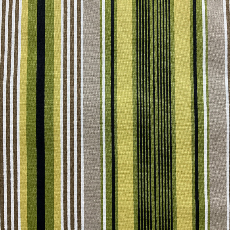 Willa in Lime | Home Decor Fabric | Stripes in Green / Brown / Black | MPress | Drapery | 54" Wide | By the Yard