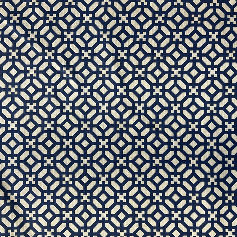 In the Frame in Bluejay | Home Decor Fabric | Blue White Lattice | Medium Weight | Waverly | 45" Wide | By the Yard
