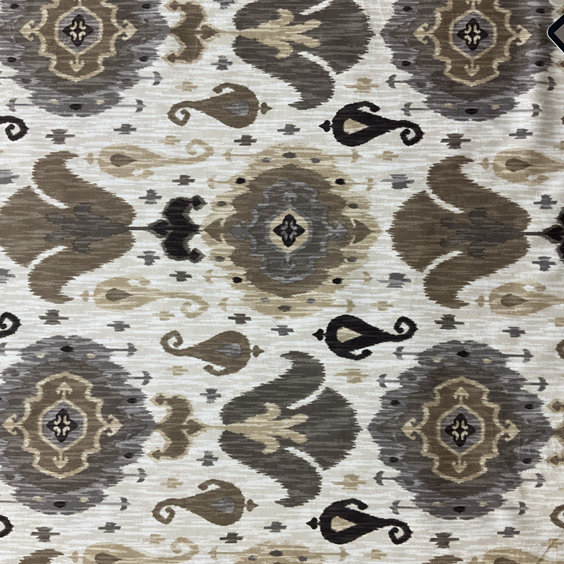 Medallion in Desert | Upholstery Fabric | Brown Beige Taupe Velvet | Medium Weight | 54" Wide | By The Yard