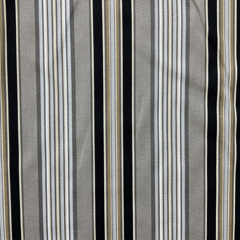 Getaway Stripe in Onyx | Home Decor Fabric | Grey / Tan / Black | Waverly | Drapery | 54" Wide | By the Yard