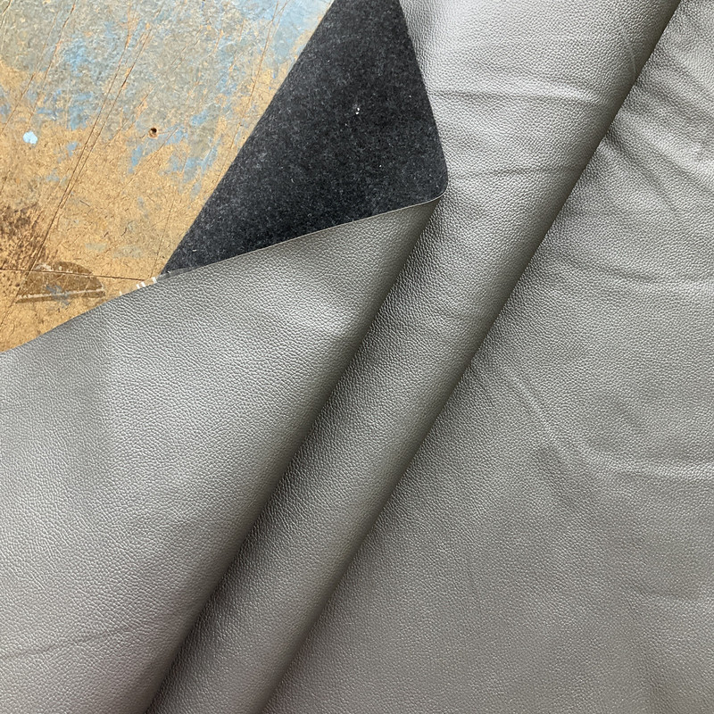 Waller in Dark Grey | Cool Dark Gray Pebble Texture Faux Leather Upholstery Vinyl Fabric | Heavyweight | Indoor Furniture | Felt Backed | 54 Wide | Sold BTY