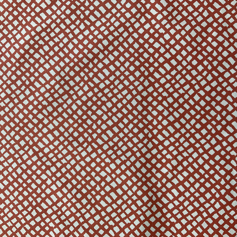 Sea Grid in Coral | Home Decor Fabric | Red White | Golding Fabrics | 54" Wide | By the Yard