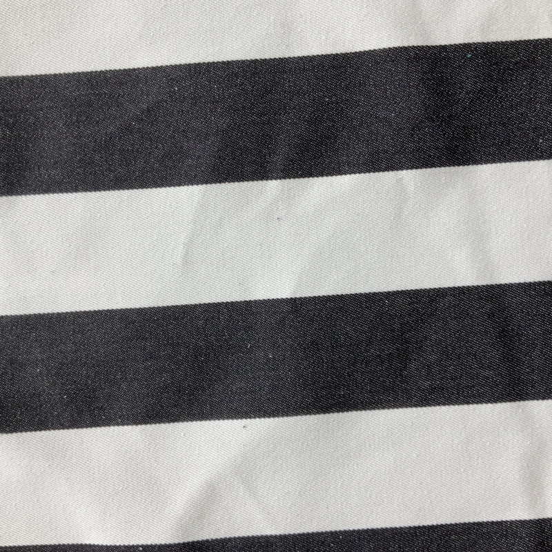 Layne in Black | Upholstery Canvas / Slipcover Fabric | Wide Stripes in Black / White | Medium Weight | 54" Wide | By the Yard