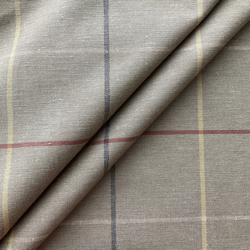 Blain in Sage | Upholstery Canvas / Slipcover Fabric | Windowpane Plaid in Green / Red / Yellow / Plum | Medium Weight | 54" Wide | By the Yard
